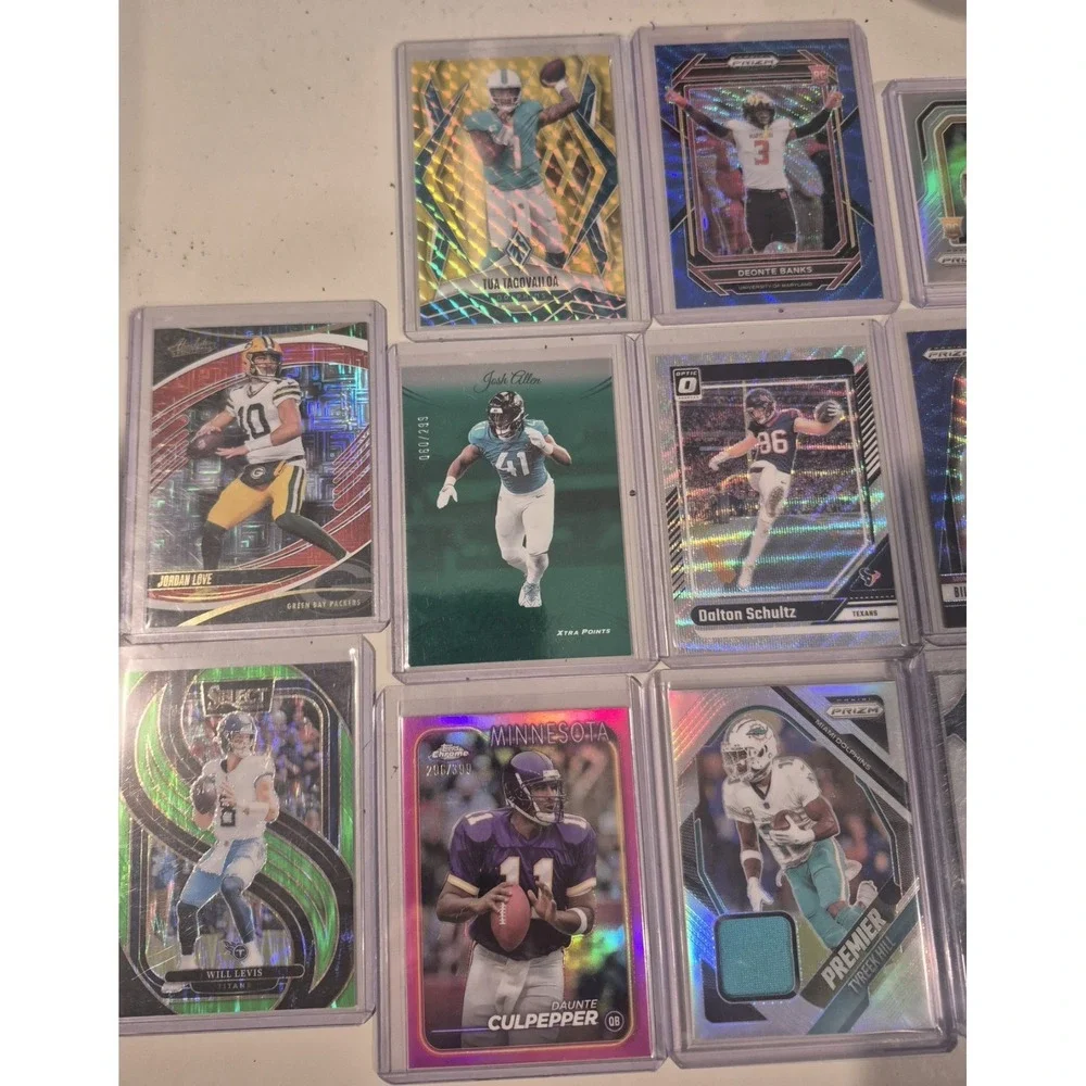 Football Card Lot All Numbered And Jersey Cards Love Hill Tagovailoa Schultz Etc